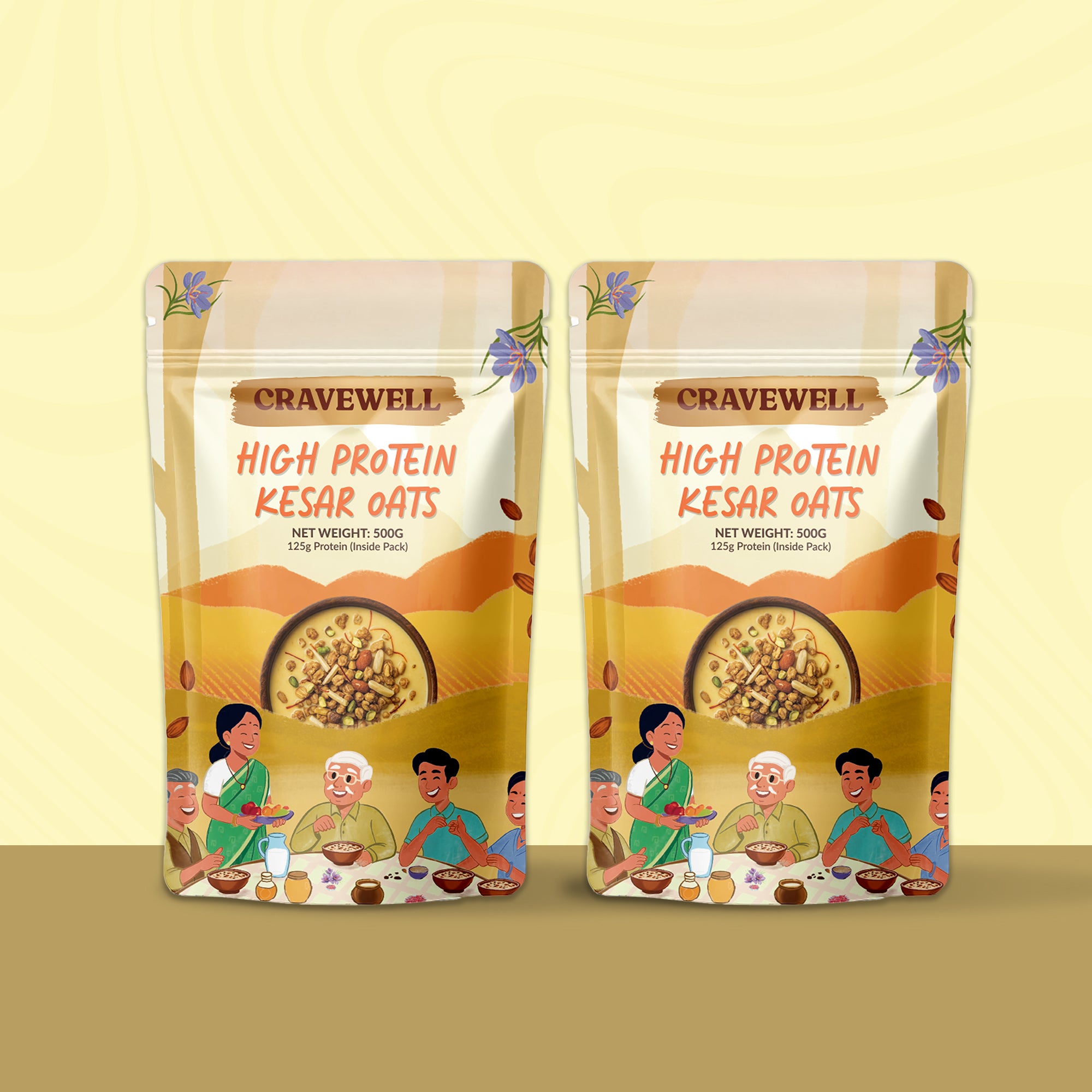 Oats Duo Pack – 2 x 500g (Chocolate + Kesar / Chocolate + Chocolate / Kesar + Kesar)